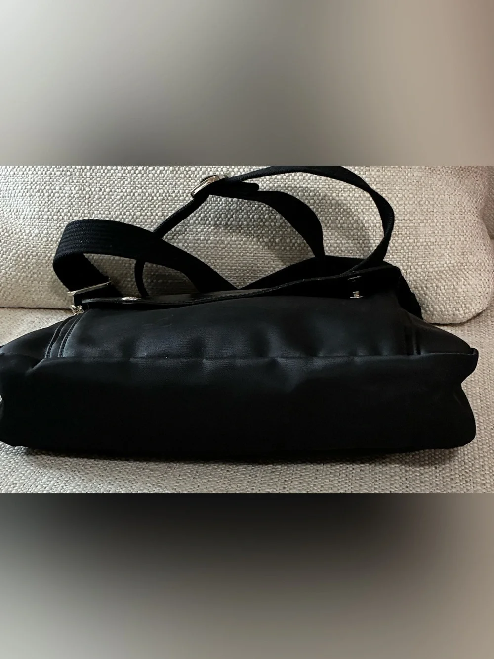 Longchamp Planetes black nylon and leather unisex crossbody & messenger bag